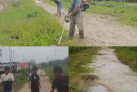 Warga Gotong Royong Perbaiki Jalan. Minggu (28/09)